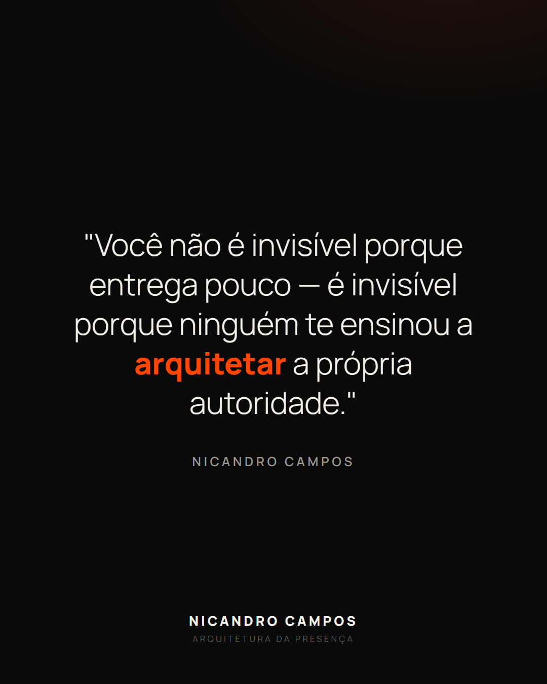 Arte real da Edição Nº 01 — card de frase